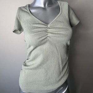 Green cinched fitted top